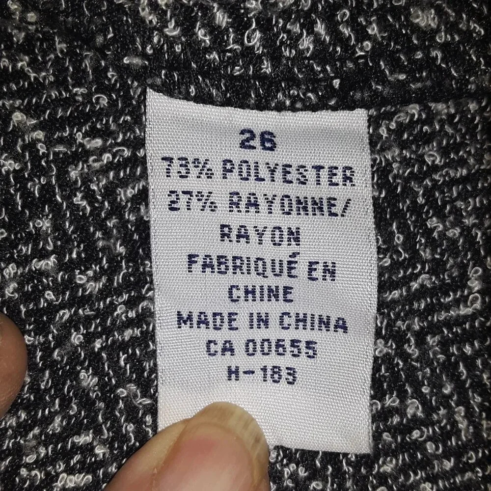Women's Gray & Black Herringbone Jacket Size 26 - Picture 4 of 7